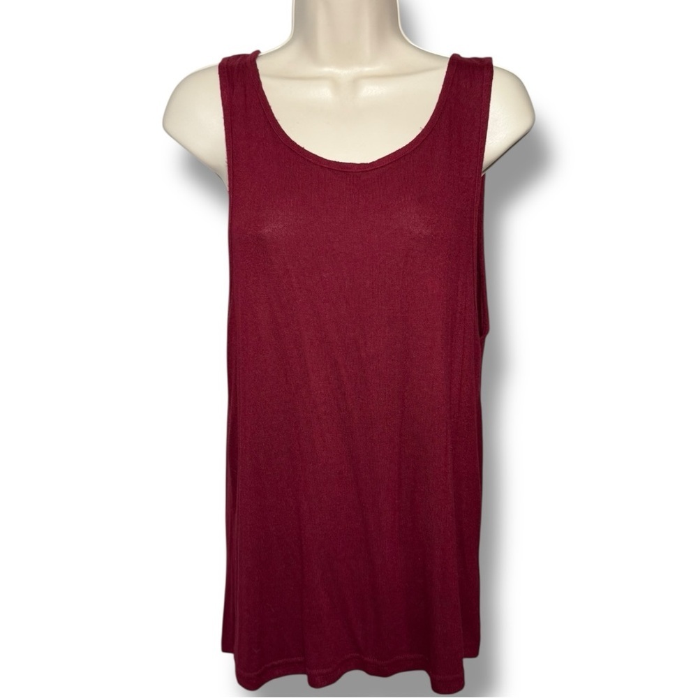 Zyia Women's Cranberry Boyfriend Lounge Tank  Size Large